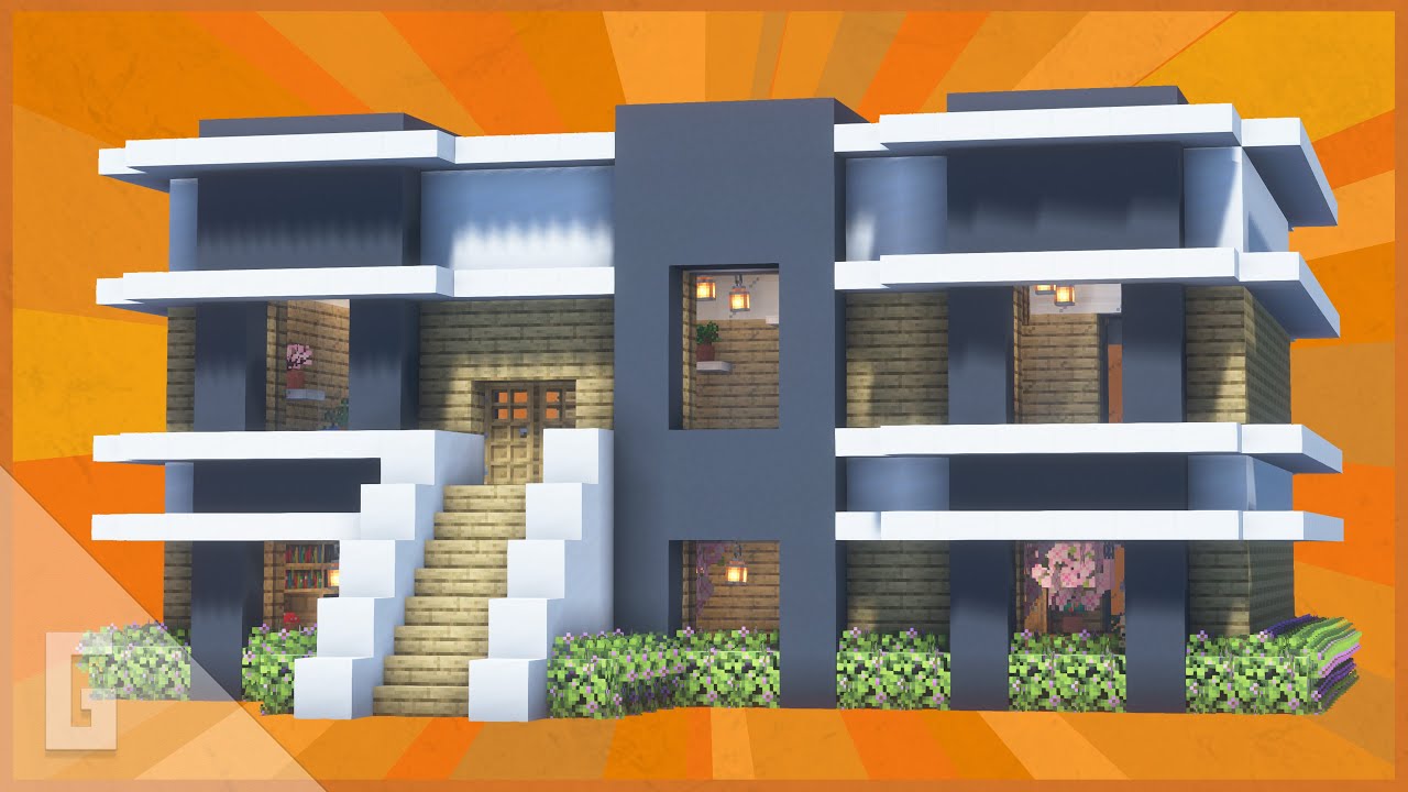 Concrete Minecraft Modern House Tutorial