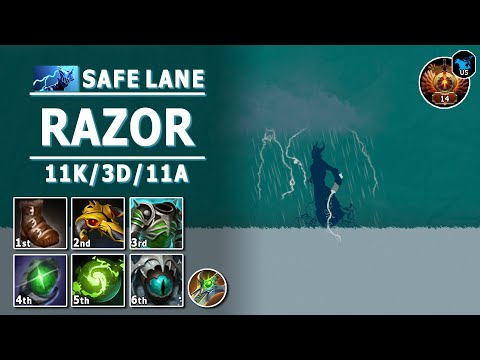 Razor Safe Lane Carry | 7.31b | Pos 1 Razor Guide | Dota 2 Immortal Gameplay