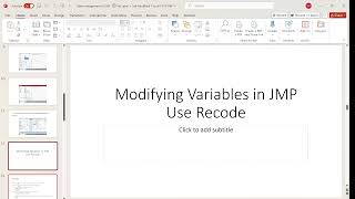 Download the video "Data management before data analysis: use recode and formula tools in JMP"