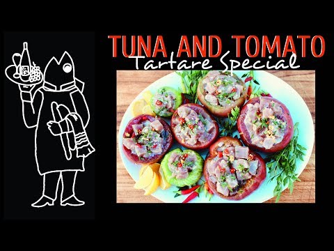 Fresh Tuna Recipe! ๐ How To Make Tuna Tartare Stuffed Inside Heirloom Tomatoes
