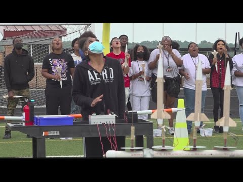 JROTC cadets launch rockets at Columbia High school