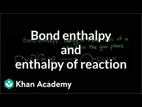 Bond enthalpy and enthalpy of reaction | Chemistry | Khan Academy