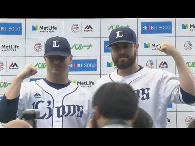 ライオンズ・シュリッター投手・ウルフ投手ヒーローインタビュー 2017/4/30 L-M