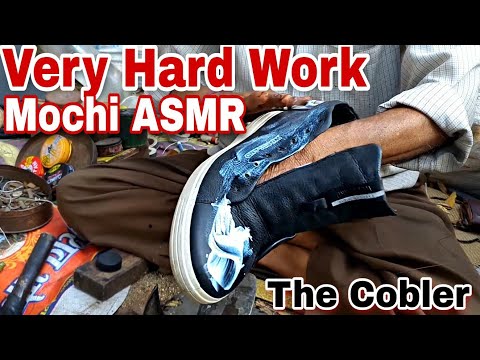 Shoe Barber the Cobler | Poor Hard-working Mochi man - Asmr Black Woodland Shoe Shine