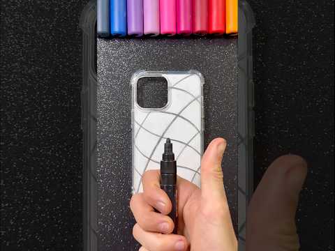 Easy Phone Cover Idea with Paint Markers! 🎨✨🤩 #colors #visualart #diy