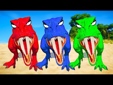 REXY COLOR PACK vs Spiderman I-Rex, Spinosaurus, Venom Carnotaurus - Jurassic World Evolution