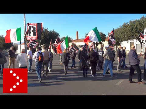 Forza Nuova in piazza a Prato 23 marzo 2019: prime fasi manifestazione