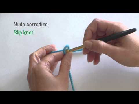 Nudo corredizo inicial de crochet / Slip knot