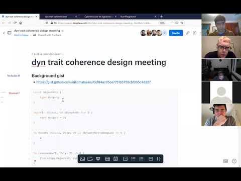 Lang Team Design meeting 2020.01.13 -- dyn Trait and coherence