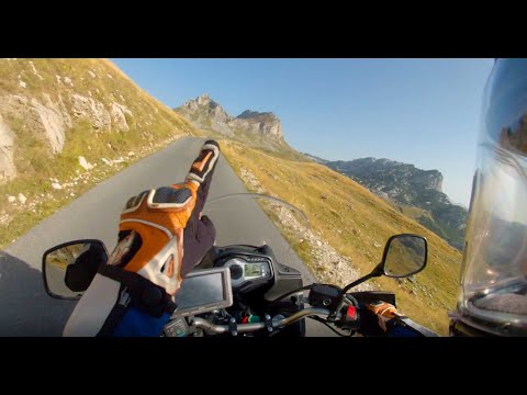 Riding a motorcycle in Durmitor, Montenegro (Beautiful Balkans Adventure)