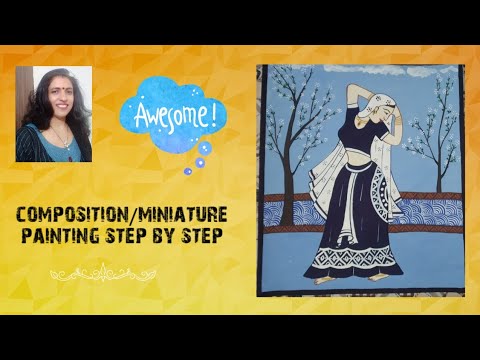 composition# miniature painting# lady figure composition#how to make miniature painting step by step