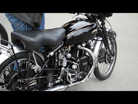 Vincent Black Shadow - Startup, Sound and Riding Off