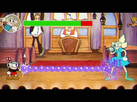 Cuphead - All Bosses With Extreme Fire Rate & Healthbars (Lobber)