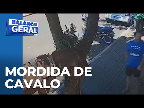 Cavalo ataca e morde vereador na área central de São Manoel do Paraná