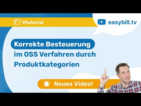 Produktkategorien für OSS-Verfahren in easybill anlegen