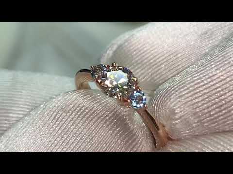 GIA CERTIFIED 0.40ct SI1,H,3EX Trilogy ring now on sale at $2,350!! Choice of side gems. Choice of