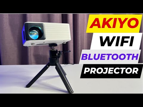 Mini Projector with WiFi and Bluetooth, AKIYO 2026 Upgraded Projector 1080P Full HD, 360° Rotating, Auto Keystone, Portable Projector for Home Theater/Outdoor, Compatible with iOS/Android/Laptop/PS5 video review thumbnail