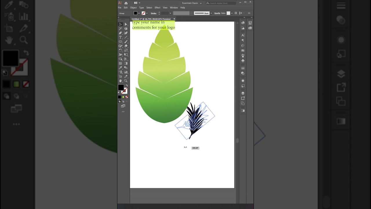 Random Leaf Vector Logo Design | Nature Logo Concept 🌿 #logodesigntutorial  #vectordesign