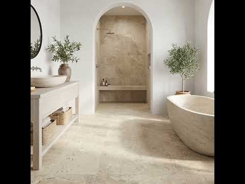 Carrelage sol effet Travertin Tivertino Terre 60x120 cm