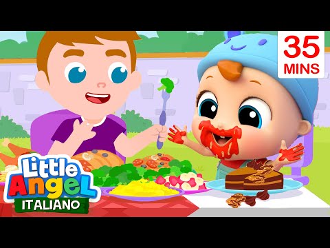 Gianni Impara a Mangiare Da Solo!👶🏻🥣 Cartoni Animati con Gianni Piccino - Little Angel Italiano