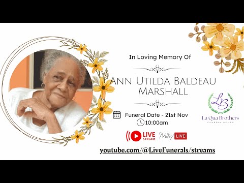 Funeral Of The Late Ann Utilda Baldeau Marshall of Clozier, St. John