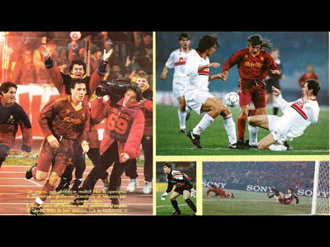 ROMA-Milan 2-0 MUZZI, CANIGGIA Andata Semifinale Coppa Italia 10-03-1993