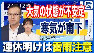 連休明けは雷雨注意　寒気が南下し大気の状態は不安定に