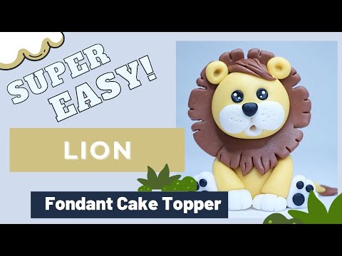 How to make a LION fondant cake topper. ( EASY )