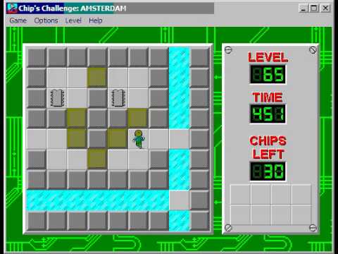 Chip's Challenge 1 level 65 solution - 395 seconds