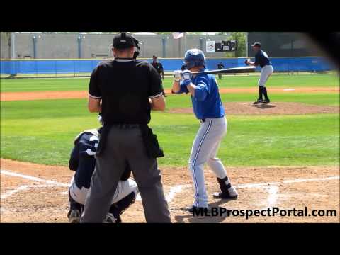 Blue Jays 3B Kellen Sweeney vs  Yankees RHP Andury Acevedo   minor league spring training 2013   wal