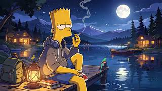 Lofi Lake Evening 🍂 Relaxing Melodies Beside Cabin Lights