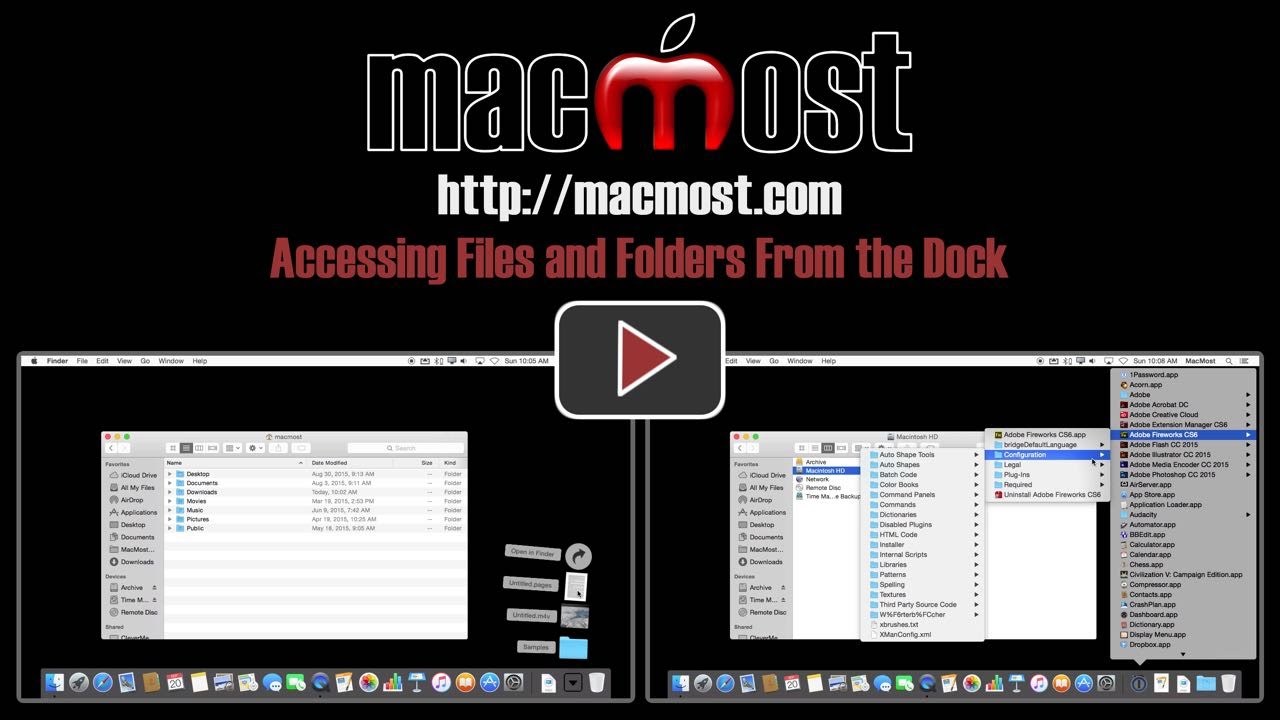 Accessing Files And Folders From The Dock Accessing Files And Folders From The Dock