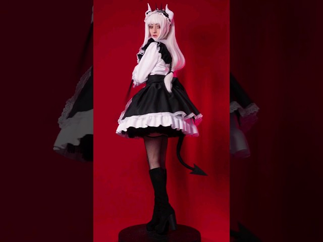 Vídeo relacionado con Helltaker Chihiro Fujisaki - Disfraz de cosplay para mujer, falda plisada marrón, para fiesta de Halloween