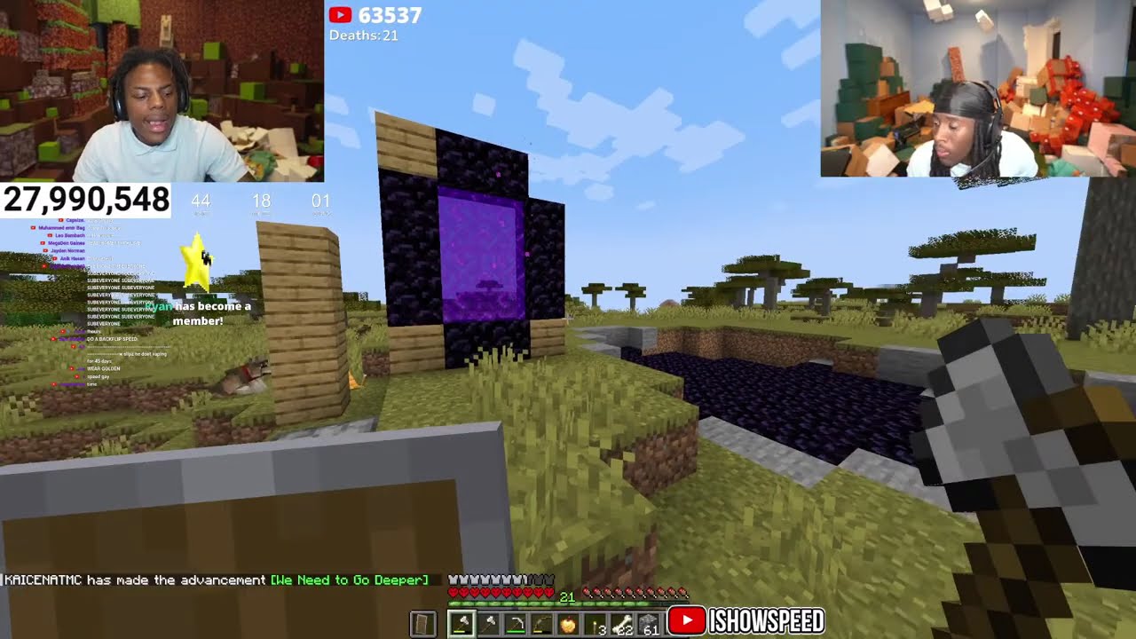 BEATING MINECRAFT HARDCORE PART 5 ⛏️🍄 ft. Kai Cenat (28 million….)