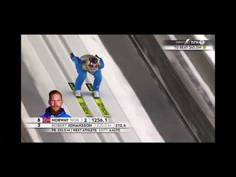 Robert Johansson 229,5m in his second jump in World Campionship Team Competition Planica 2020