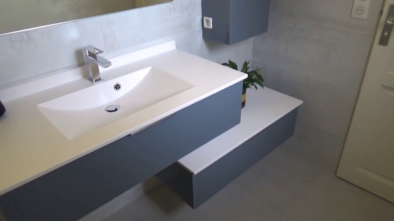 Modèle Iris / Meuble Salle de Bain en décalé, Moderne et Design - Atlantic Bain