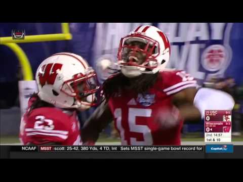 (HD) Robert Wheelwright - circus catch 2015 - Holiday Bowl - Wisconsin vs USC