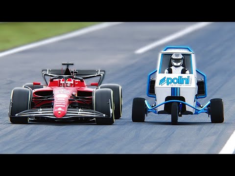 Ferrari F1 2022 vs Ape car Polini at Monza GP