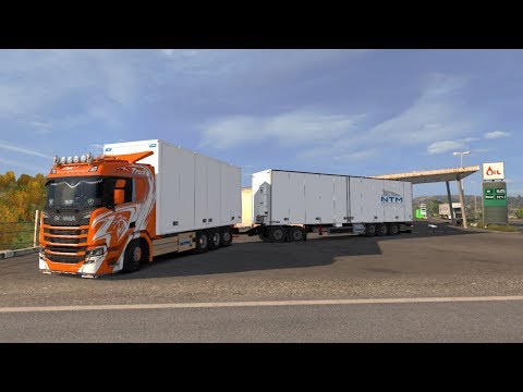 Euro Truck Simulator 2/ New Gen Scania R500 driving in extreme road on norway whit 25m dolly trailer