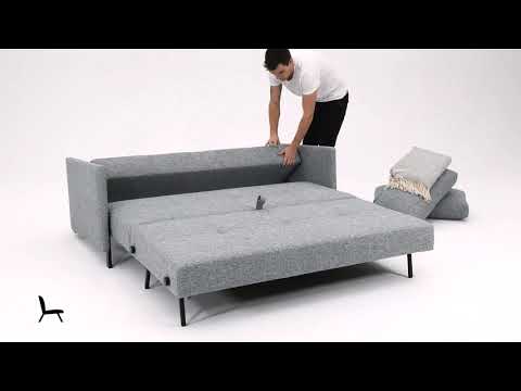 Cubed 02 Deluxe Fabric Sofa Bed w/Arms, Full Size by Innovation Living Furniture