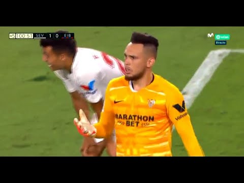 Paradón de Lucas Ocampos como portero al remate de Dmitrović| Sevilla 1 Eibar 0 | Miguel Angel Roman