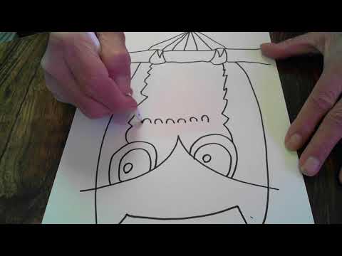 Cartoon style Great Horned Owl