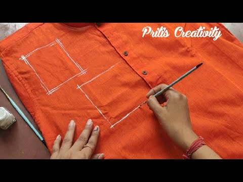 Fabric Painting Tutorial For Begginers || Acrylic Painting On clothes || By - Priti Saha
