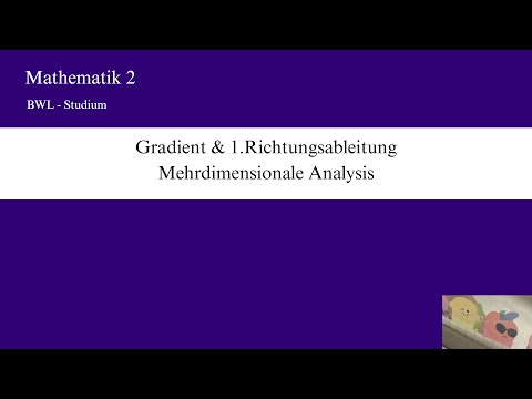 Gradient & 1.Richtungsableitung - Mehrdimensionale Analysis (Mathe 2)