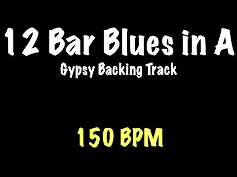12 Bar Blues in A - Gypsy Jazz Backing Track 150 BPM - Django Reinhardt