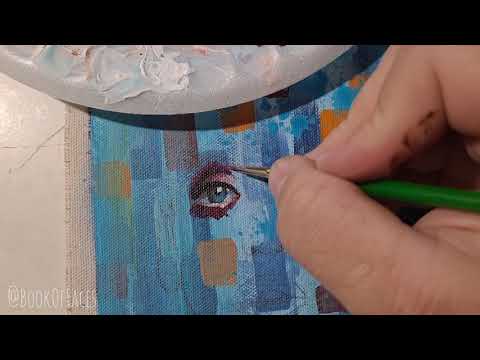 Painting a portrait of Lori Petty (Tank Girl) on unstretched canvas with acrylic paint. #BookOFFaces