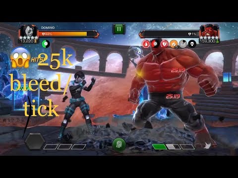 5* Domino r5 vs LOL Red Hulk - 25k bleed/tick - MCOC