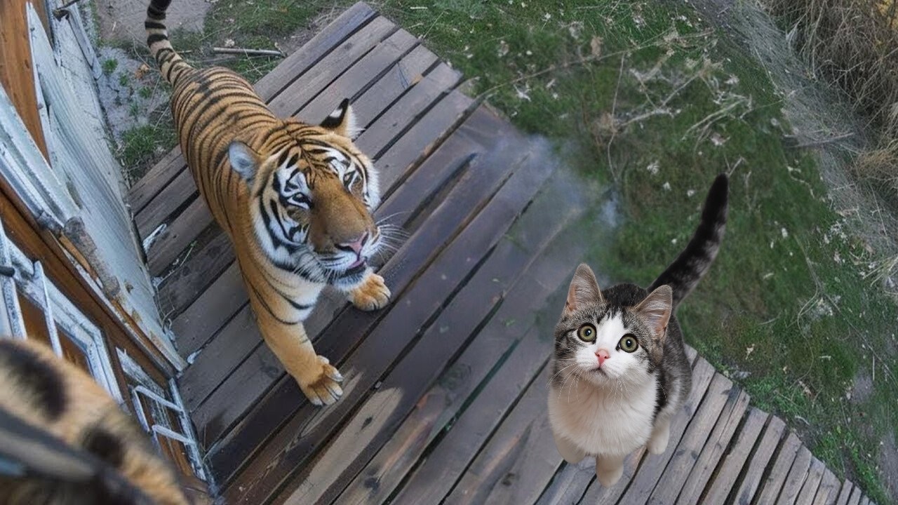 When your cat brings home a friend! Cats vs animals!