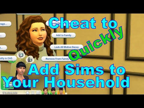 Part of a video titled Best Way to QUICKLY Add and Remove Sims from a Household