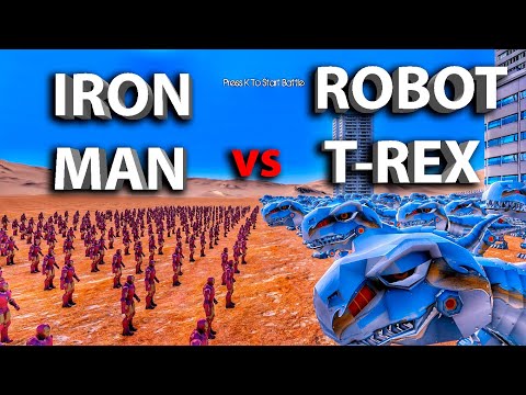 10 000 IRON MAN vs ROBOT T-REX / UEBS